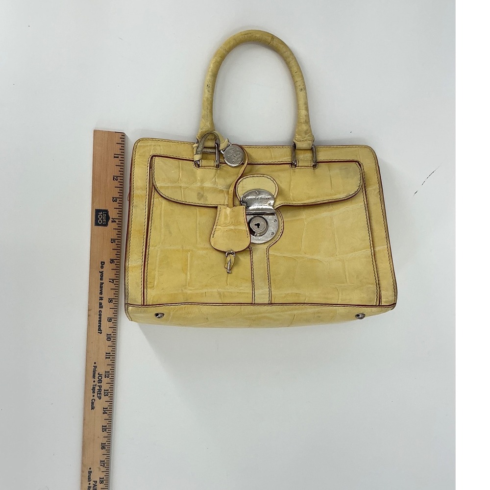 Dooney & Bourke Made in Italy Leather‎ Lock Satchel | Croco Embossed - Picture 14 of 14
